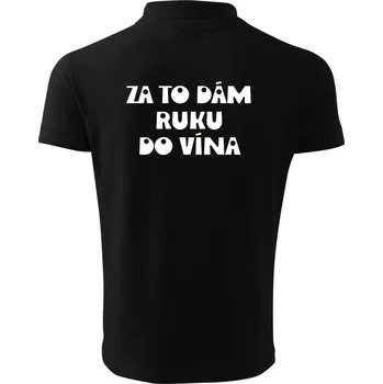 Pánská košile Za to dám ruku do vína - Polokošile pánská Pique Polo 203 - 3XL ( Černá )