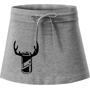 Dámská sukně Pivo plechovka - Sportovní sukně - two in one - S ( Tmavě šedý melír )