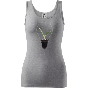 Žárovka květináč - Dámské tílko - S ( Tmavě šedý melír )