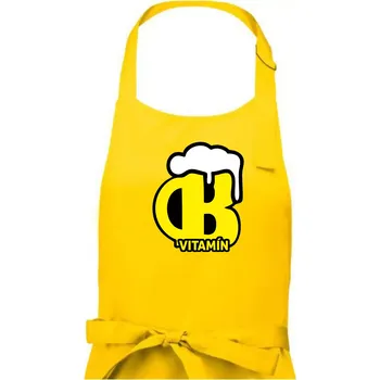 Kuchyňská zástěra Pivo vitamín B - Pánská zástěra na vaření - Univerzální velikost ( Žlutá )