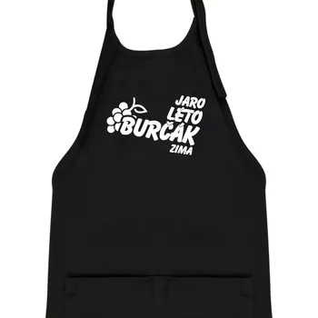 Kuchyňská zástěra Jaro, léto, burčák, zima - Dětská zástěra na vaření - Univerzální velikost ( Černá )