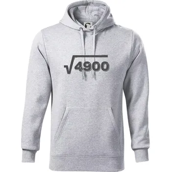 Pánská mikina Narozeniny odmocnina 70 - Mikina pánská Cape s kapucí - 5XL ( Světlešedý Melír )