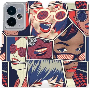 Pouzdro na mobilní telefon Flipové pouzdro Mobiwear - Realme 14 5G - VP18P Komiks (Knížkové flip pouzdro, obal, kryt na mobil Realme 14 5G - VP18P Komiks, materiál Umělá kůže + TPU - ochrana 360°, stojánek, silikonová vanička, magnetické zavírání)