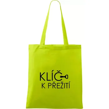 Klíč k přežití otvírák - Taška bavlněná - 42 x 38 cm ( Limetková )