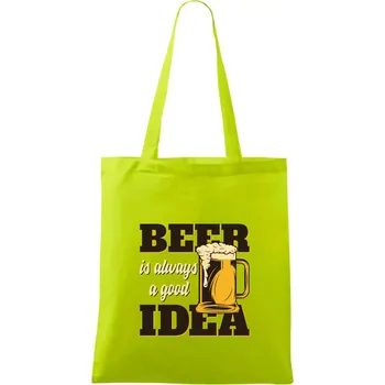 Beer idea - Taška bavlněná - 42 x 38 cm ( Limetková )