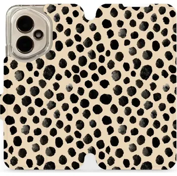 Pouzdro na mobilní telefon Flipové pouzdro Mobiwear - Honor 400 - VA50S Černé puntíky (Knížkové flip pouzdro, obal, kryt na mobil Honor 400 - VA50S Černé puntíky, materiál Umělá kůže + TPU - ochrana 360°, stojánek, silikonová vanička, magnetické zavírání)