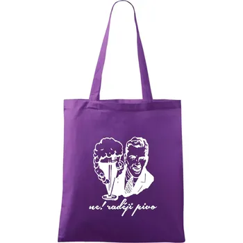 Ne! Raději pivo - Taška bavlněná - 42 x 38 cm ( Fialová )