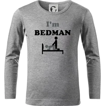 Chlapecké tričko I am Bedman (Hana-creative) - Triko dětské Long Sleeve - 134 cm/8 let ( Tmavě šedý melír )