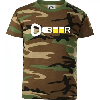 Chlapecké tričko Otvírák Beer - Dětské maskáčové triko - 104-110cm / 3-4 roky ( Hnědý maskáč )