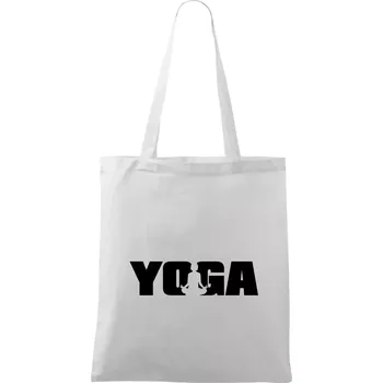 Nákupní taška Yoga nápis - Taška bavlněná - 42 x 38 cm ( Bílá )