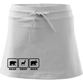 Dámské oblečení Bear - Deer - Beer - Sportovní sukně - two in one - XS ( Bílá )