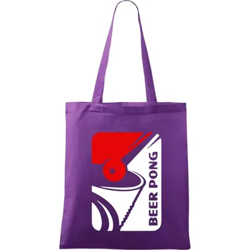 Beer pong - Taška bavlněná - 42 x 38 cm ( Fialová )
