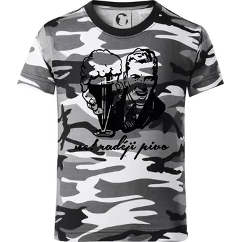 Chlapecké tričko Ne! Raději pivo - Dětské maskáčové triko - 122 cm/6 let ( Šedý maskáč )