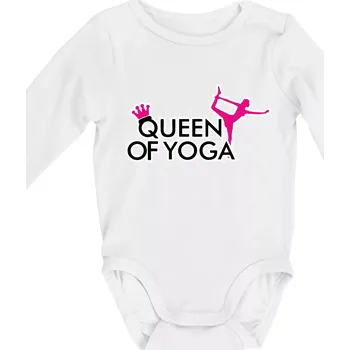 Queen Of Yoga - Body kojenecké s dlouhým rukávem - Dlouhý r. 3-6 měs ( Bílá )