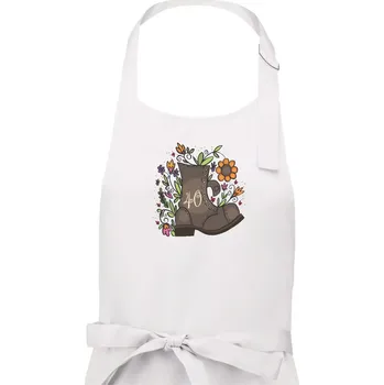 Kuchyňská zástěra Stará bota 40 - Dámská zástěra na vaření - Univerzální velikost ( Bílá )