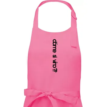 Kuchyňská zástěra Dáme si víno? - Pánská zástěra na vaření - Univerzální velikost ( Růžová )