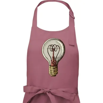 Kuchyňská zástěra Retro žárovka - Pánská zástěra na vaření - Univerzální velikost ( Starorůžová )