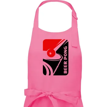 Kuchyňská zástěra Beer pong - Dámská zástěra na vaření - Univerzální velikost ( Růžová )