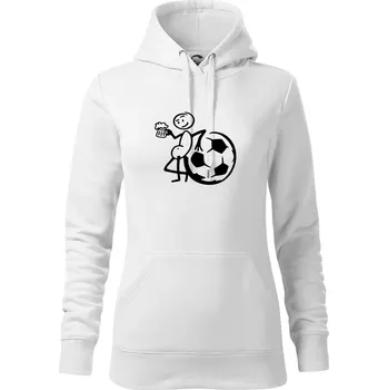 Dámská mikina Velký fotbalista - Mikina dámská Cape s kapucí - 2XL ( Bílá )