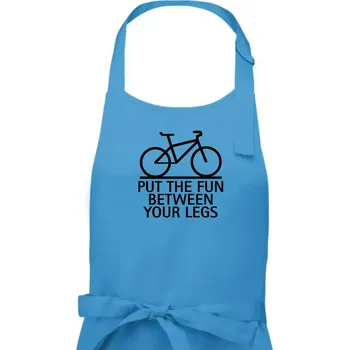 Kuchyňská zástěra Put the fun between your legs - Dámská zástěra na vaření - Univerzální velikost ( Světlý tyrkys )