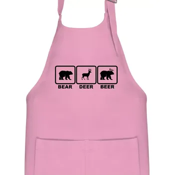 Kuchyňská zástěra Bear - Deer - Beer - Dětská zástěra na vaření - Univerzální velikost ( Růžová )