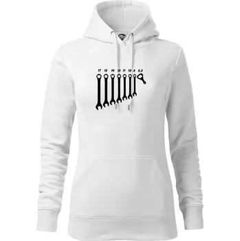 Dámská mikina Opravář piva - Mikina dámská Cape s kapucí - L ( Bílá )