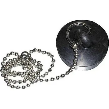 Sifon Zátka černá průměr 46mm - vanová se řetízkem