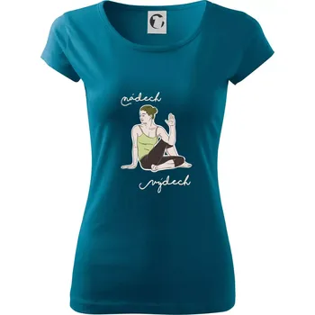 Dámské tričko Yoga nádech výdech (Radek Pilař ART) - Dámské triko Pure - XS ( Petrolejová )