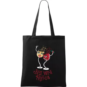 Nákupní taška Best wine friends dancing (Pecka design) - Taška bavlněná - 42 x 38 cm ( Černá )