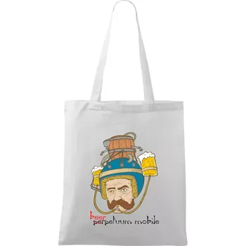 Beerpetuum mobile - Taška bavlněná - 42 x 38 cm ( Bílá )