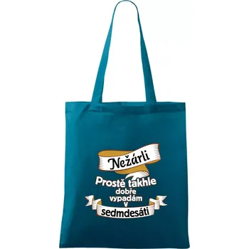 Nežárli pro pány 70 - Taška bavlněná - 42 x 38 cm ( Petrolejová )