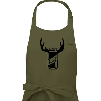 Kuchyňská zástěra Pivo plechovka - Pánská zástěra na vaření - Univerzální velikost ( Khaki )