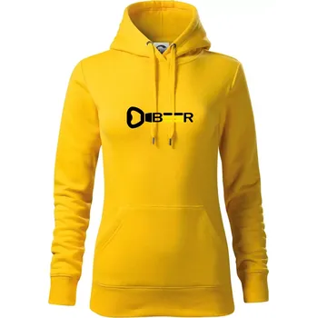 Dámská mikina Otvírák Beer - Mikina dámská Cape s kapucí - 2XL ( Žlutá )