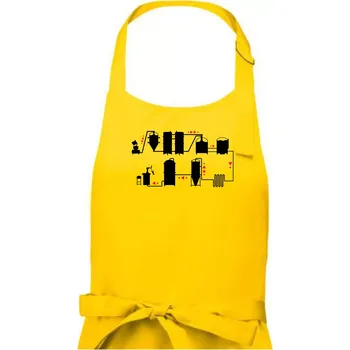 Kuchyňská zástěra Pivní cesta od výroby k výčepu - Dámská zástěra na vaření - Univerzální velikost ( Žlutá )