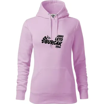 Dámská mikina Jaro, léto, burčák, zima - Mikina dámská Cape s kapucí - S ( Orchid )