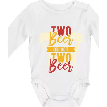 Two beer or not two beer - Body kojenecké s dlouhým rukávem - Dlouhý r. 3-6 měs ( Bílá )