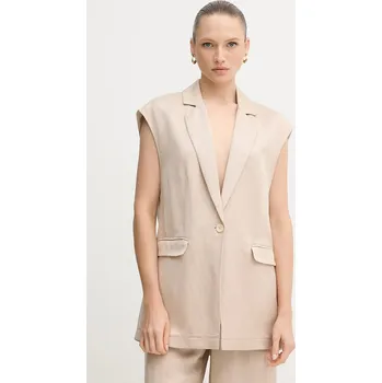 Dámská vesta Vesta s příměsí lnu Marc Aurel 3936.1000.93438 béžová 80X, vel. 40