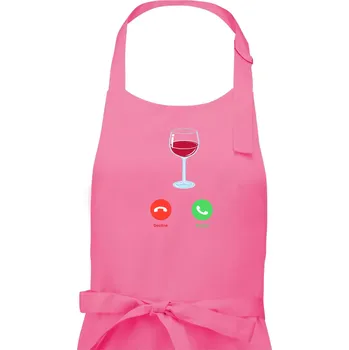 Kuchyňská zástěra Víno volá (Pecka design) - Dámská zástěra na vaření - Univerzální velikost ( Růžová )