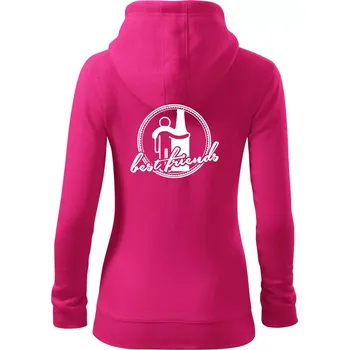 Dámská mikina Best friends pivo - Dámská mikina trendy zipper s kapucí - S ( Purpurová )