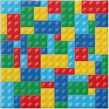 Papírový ubrousek Ubrousky Paw barevné cihly 33x33 cm 20 kusů