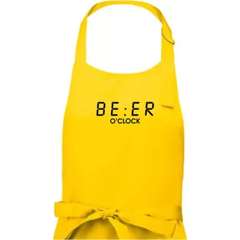 Kuchyňská zástěra Beer hodiny - Dámská zástěra na vaření - Univerzální velikost ( Žlutá )