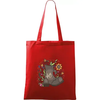 Nákupní taška Stará bota 40 - Taška bavlněná - 42 x 38 cm ( Červená )