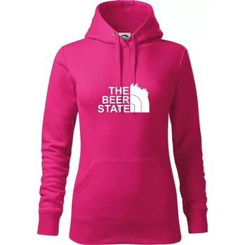 Dámská mikina The Beer State - Praha - Mikina dámská Cape s kapucí - M ( Purpurová )