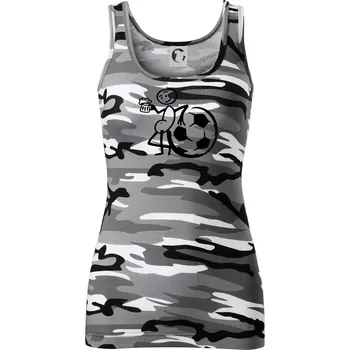 Dámské tričko Velký fotbalista - Dámské Maskáčové tílko - XS ( Šedý maskáč )