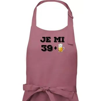 Kuchyňská zástěra Je mi 40 pivo - Dámská zástěra na vaření - Univerzální velikost ( Starorůžová )