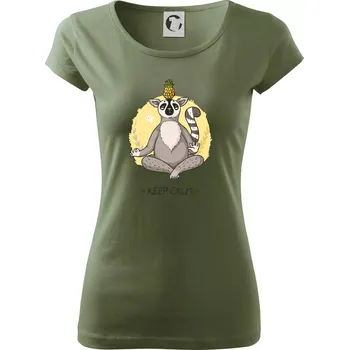 Yoga - keep calm kreslený - Dámské triko Pure - XS ( Khaki )