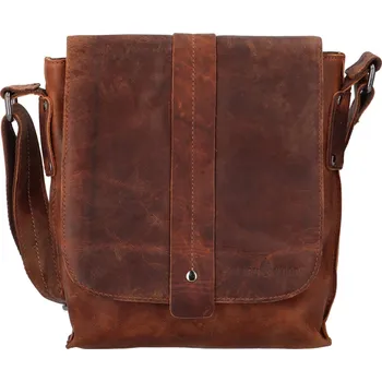Pánská kožená crossbody taška hnědá - Greenwood Chester 2 hnědá