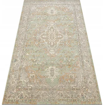 Koberec Koberec vlněný DO OBÝVÁKU LUXUSNÍ Ornament rozeta zelený 200x300 cm