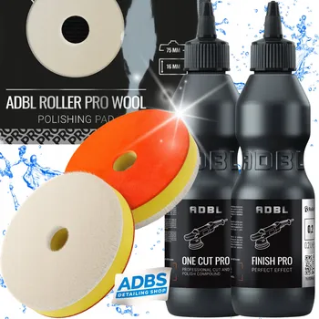 ADBL One Cut Pro 0,2L + Finish Pro 0,2L + Vlněný leštící kotouč Roller Pro 75mm