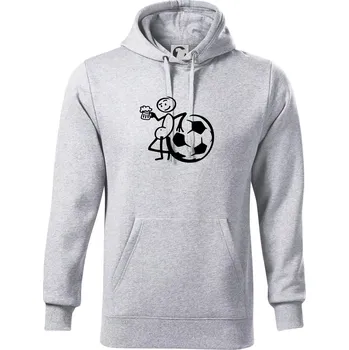 Pánská mikina Velký fotbalista - Mikina pánská Cape s kapucí - 5XL ( Světlešedý Melír )